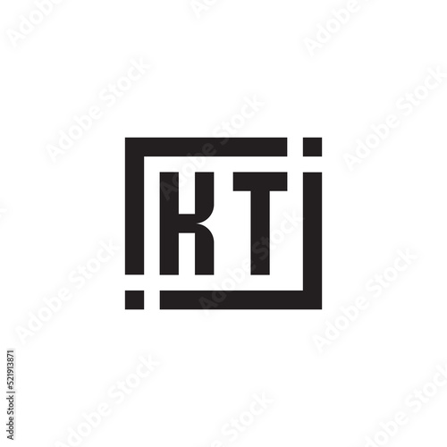 KT abstract square initial monogram logo which is good for digital branding or print
