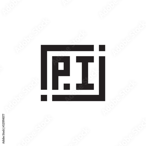 PI abstract square initial monogram logo which is good for digital branding or print