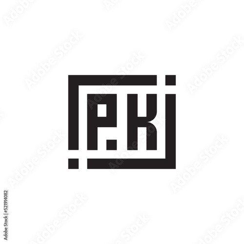 PK abstract square initial monogram logo which is good for digital branding or print
