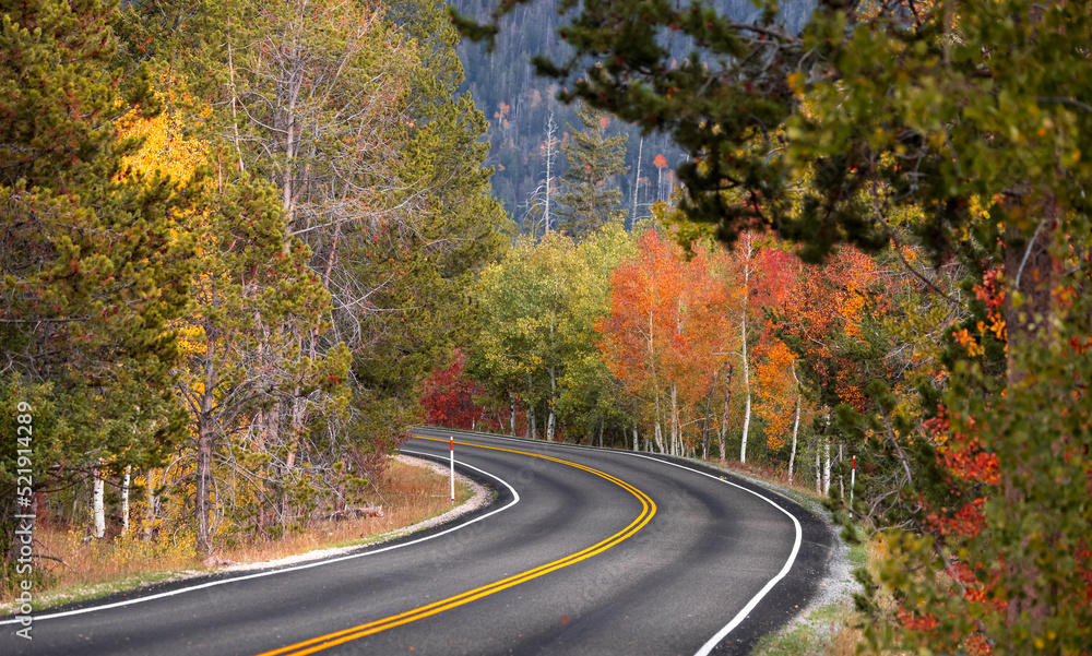 Scenic byway 150 passing through Uinta Wasatch Cache National forest in Utah Scenic byway 150 passing through Uinta Wasatch Cache National forest in Utah