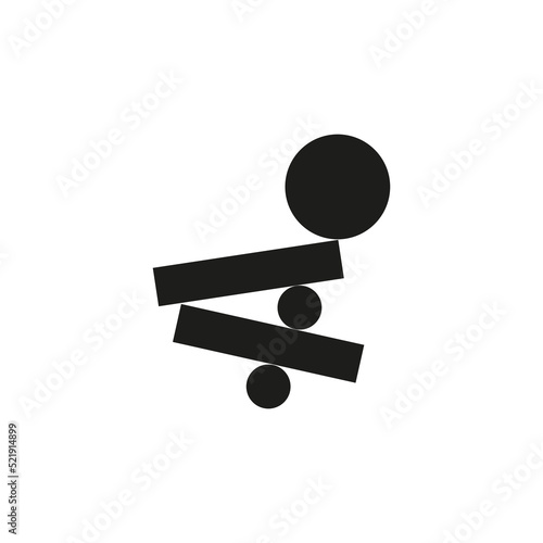 Geometric shapes balance. Abstract geometric texture. Vector illustration. stock image. 