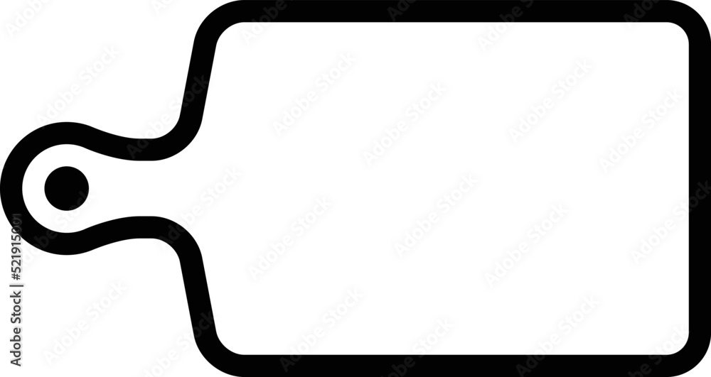 Cutting board with grip handle or chopping board line art vector icon for cooking apps and websites Cutting board with grip handle or chopping board line art vector icon for cooking apps and websites
