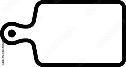 Cutting board with grip handle or chopping board line art vector icon for cooking apps and websites