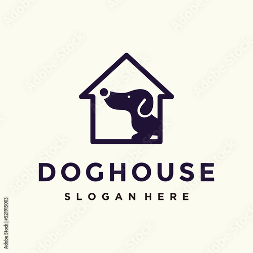 dog house logo design vector template
