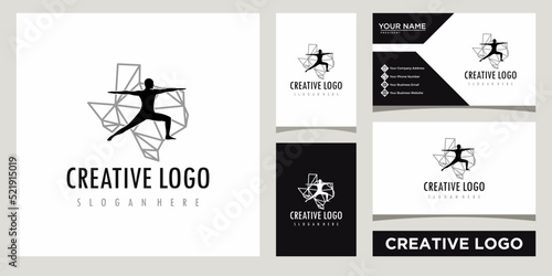 texas wellness center logo design template with business card design