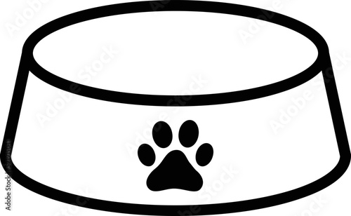 Dog bowl or pet dish line art vector icon for apps and website