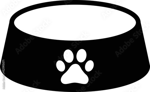 Dog bowl or pet dish flat vector icon for apps and website