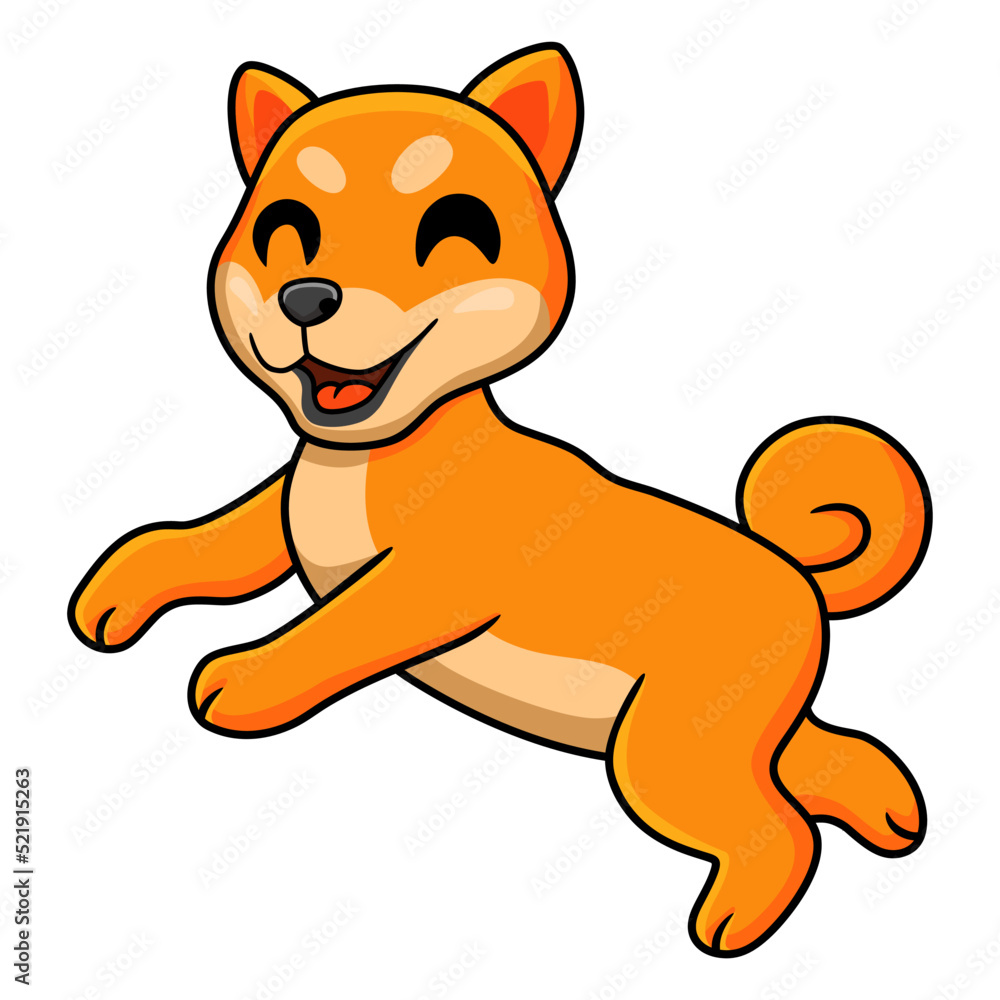 Cute shiba inu dog cartoon posing Cute shiba inu dog cartoon posing