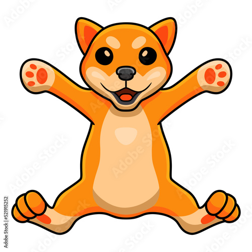 Cute shiba inu dog cartoon posing