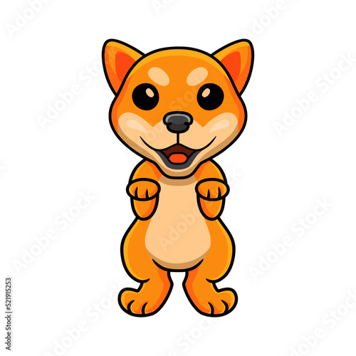 Cute shiba inu dog cartoon standing