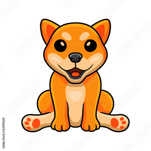Cute shiba inu dog cartoon sitting