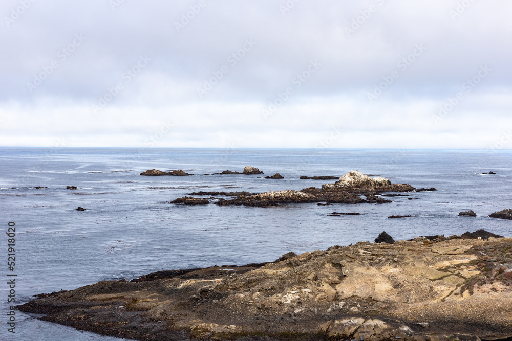 A view on the sea and rocks on the Pacific coast