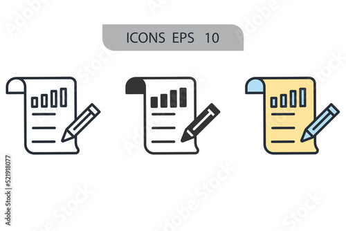 Report icons symbol vector elements for infographic web