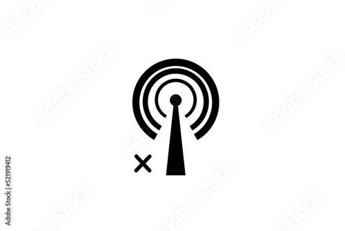 3D wifi sign symbol black white background isolated