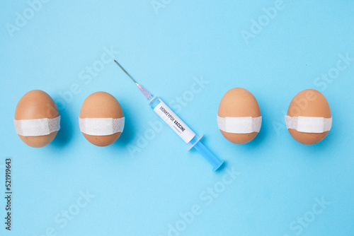 vaccinated eggs with medical patch photo