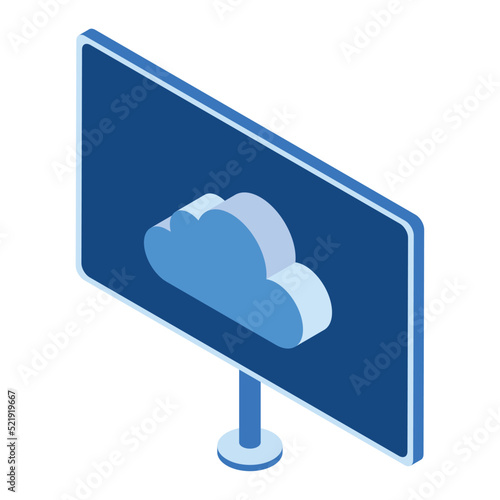 desktop and cloud computing isometric