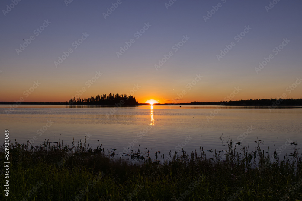 Sunset at Astotin Lake in Elk Island National Park