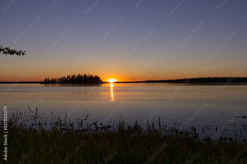 Sunset at Astotin Lake in Elk Island National Park Sunset at Astotin Lake in Elk Island National Park
