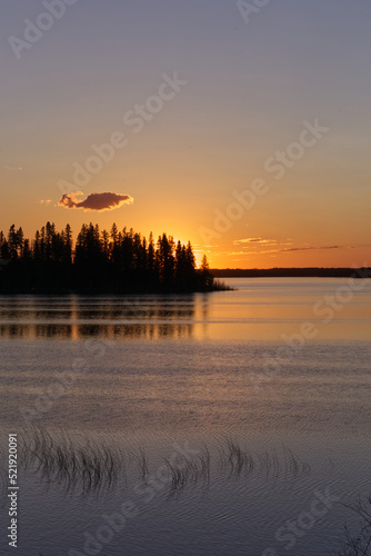 Sunset at Astotin Lake in Elk Island National Park