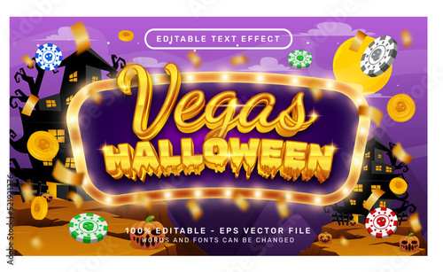 vegas halloween 3d text effect with halloween event