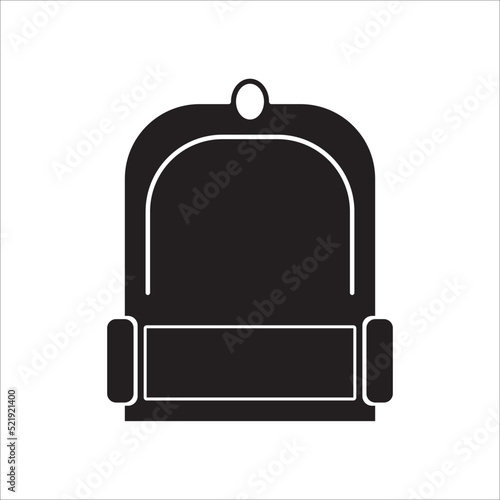 Backpack black color of flat simple icon. Startup and new business Kit illustration vector of mobile application. Modern style of design. Line single minimalistic sign