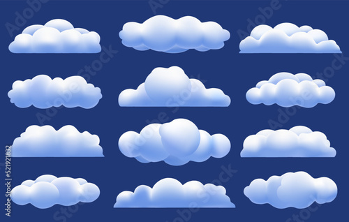 Fluffy 3d clouds