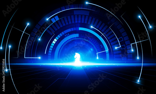 Abstract Door open Light of idea background Hitech communication concept innovation background vector design.