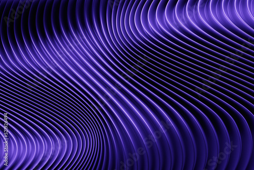 Abstract  gradient and geometric stripes pattern. Linear purple   pattern  3D illustration.
