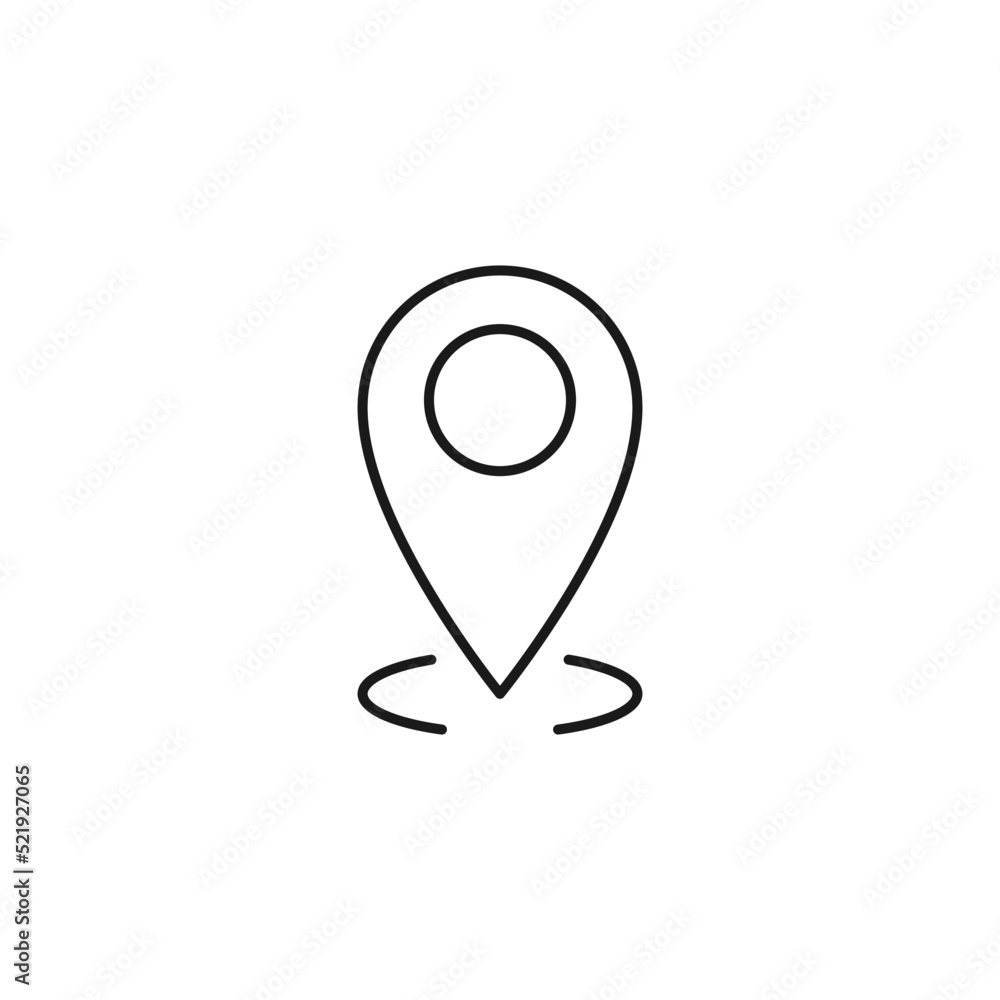 Pin line art contact us icon design template vector illustration Pin line art contact us icon design template vector illustration