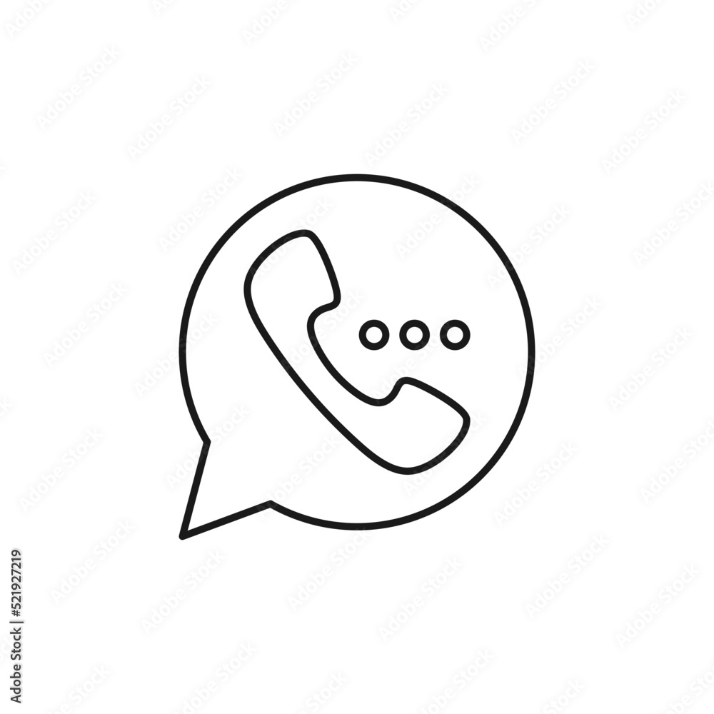 Call line art contact us icon design template vector illustration Call line art contact us icon design template vector illustration