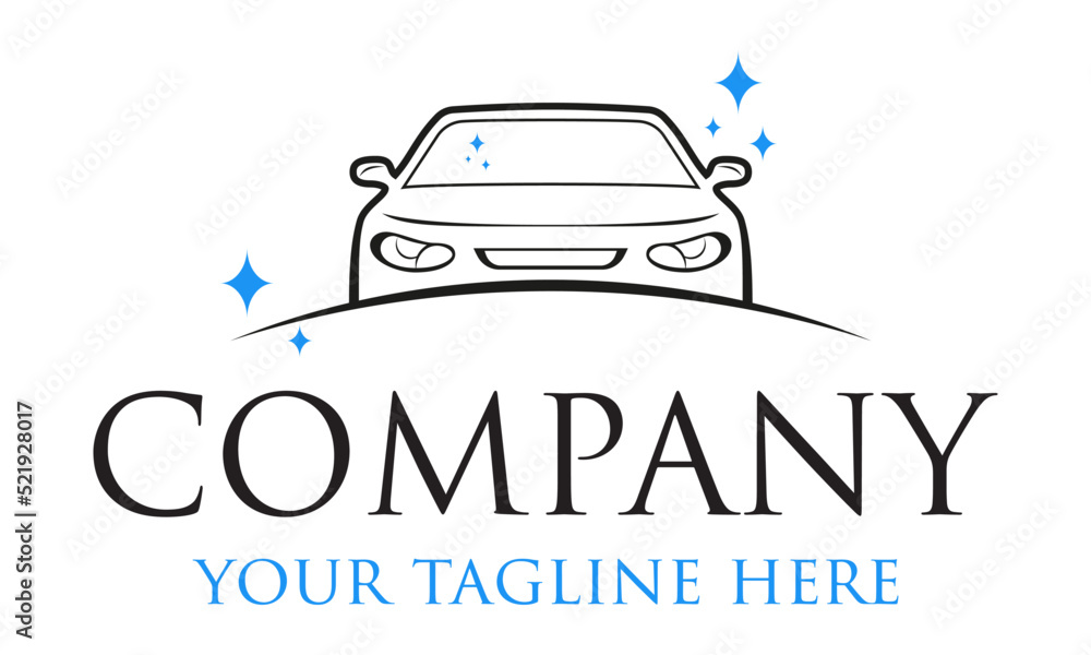 Black and Blue Color Shiny Automotive Car Wash Logo Design Black and Blue Color Shiny Automotive Car Wash Logo Design