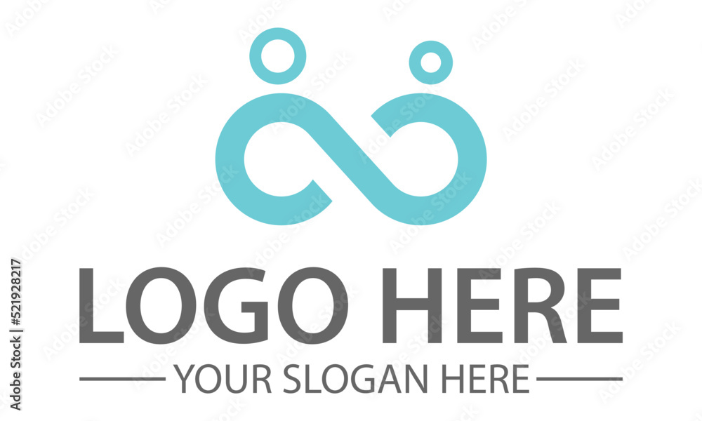 Light Blue Infinity Loop Abstract People Chat Logo Design Light Blue Infinity Loop Abstract People Chat Logo Design