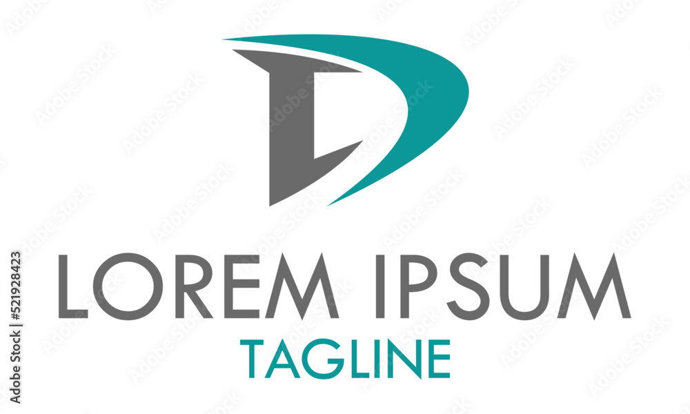 Black and Tosca Color Nature Initial Letter D Logo Design Black and Tosca Color Nature Initial Letter D Logo Design