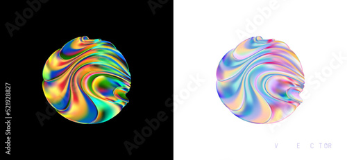 3D abstract ball fluid spiral illustration.