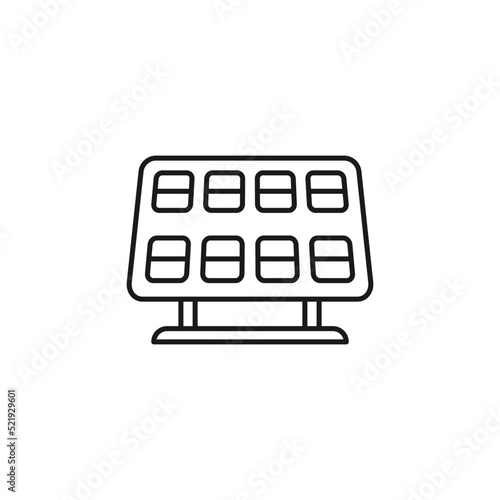 Solar Panel line art ecology icon design template vector illustration