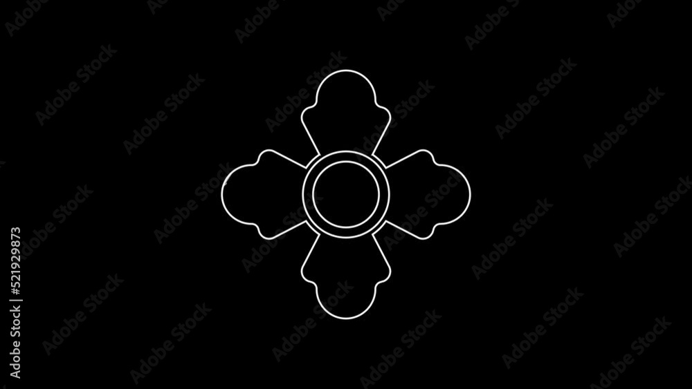 White line Firefighter icon isolated on black background. 4K Video motion graphic animation White line Firefighter icon isolated on black background. 4K Video motion graphic animation