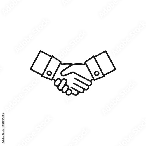 Handshake line art business cooperation icon design template vector illustration
