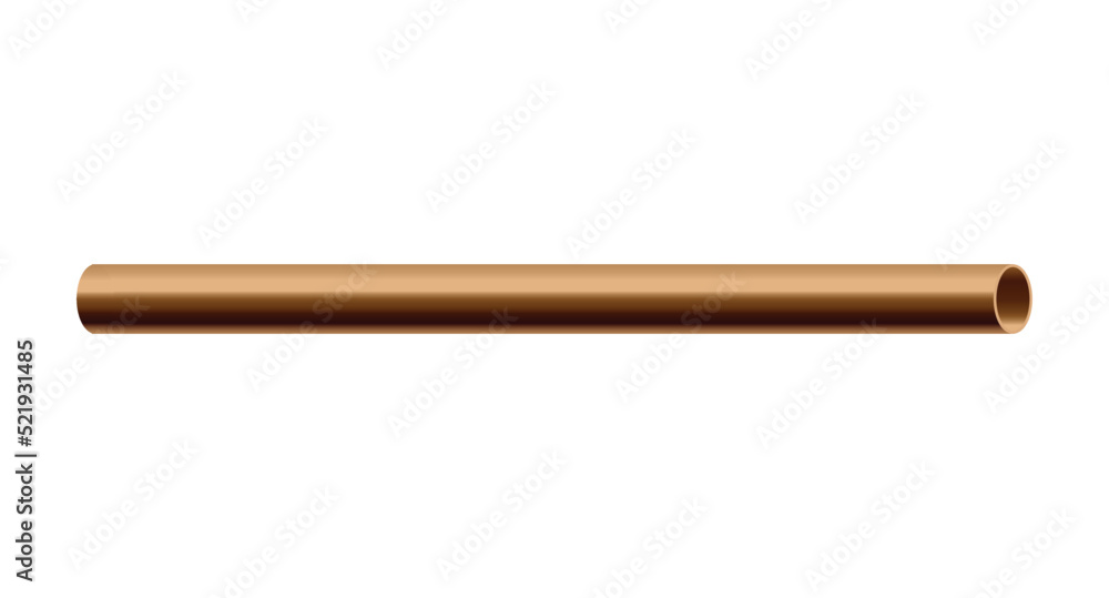 Metal or plastic pipe tube template realistic vector illustration isolated. Metal or plastic pipe tube template realistic vector illustration isolated.