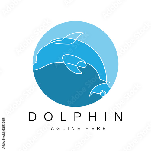 Dolphin Logo vector icon design, Marine Animals Fish Types Mammals, love to fly and jump