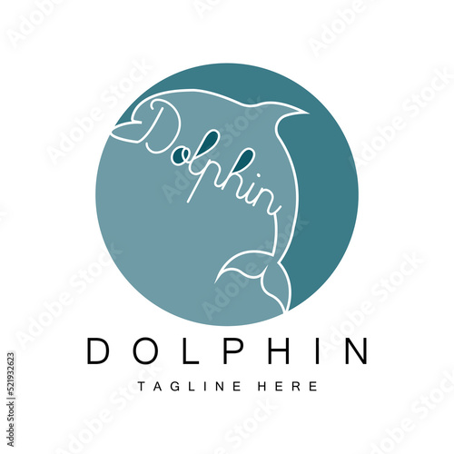 Dolphin Logo vector icon design, Marine Animals Fish Types Mammals, love to fly and jump