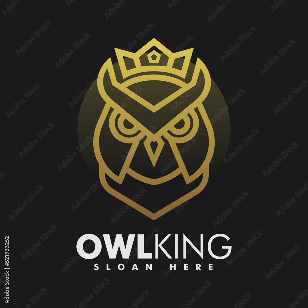 Vector Logo Illustration Owl Gradient Line Art Style. Vector Logo Illustration Owl Gradient Line Art Style.