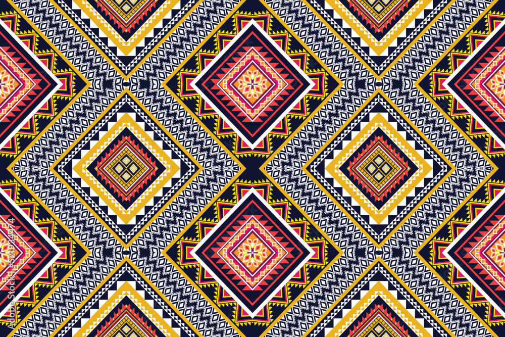 Geometric ethnic flower pattern for background,fabric,wrapping,clothing,wallpaper,Batik,carpet,embroidery style. Geometric ethnic flower pattern for background,fabric,wrapping,clothing,wallpaper,Batik,carpet,embroidery style.