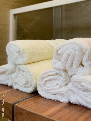 Spa towels in the bathroom