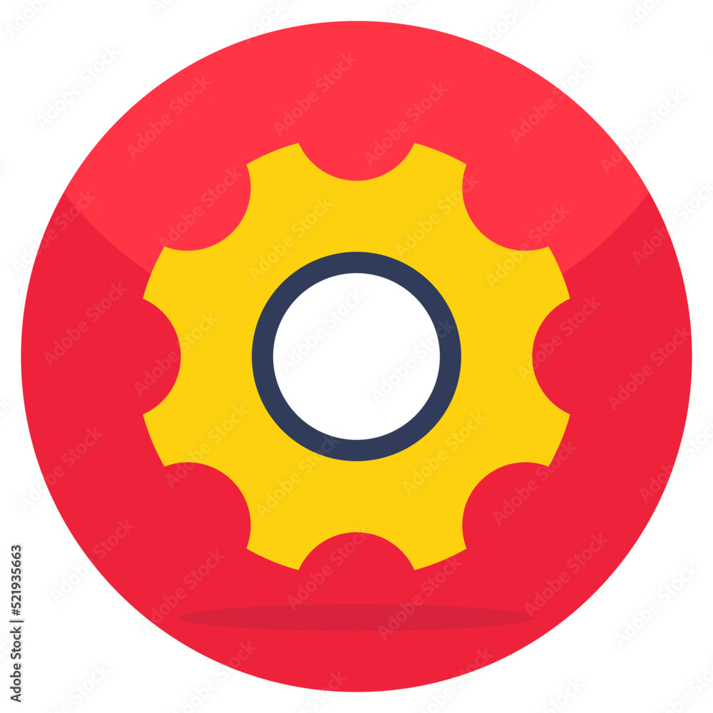 Colored design icon of gear