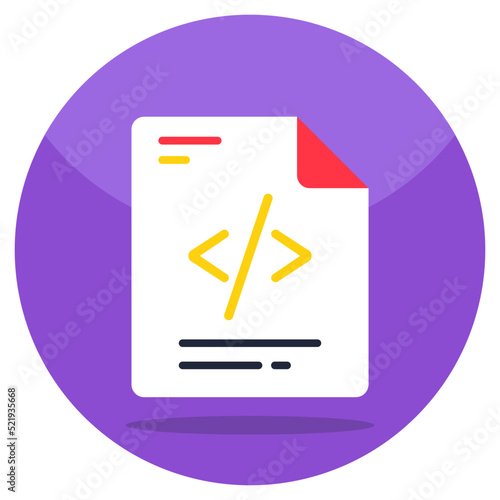 A creative design icon of coding file