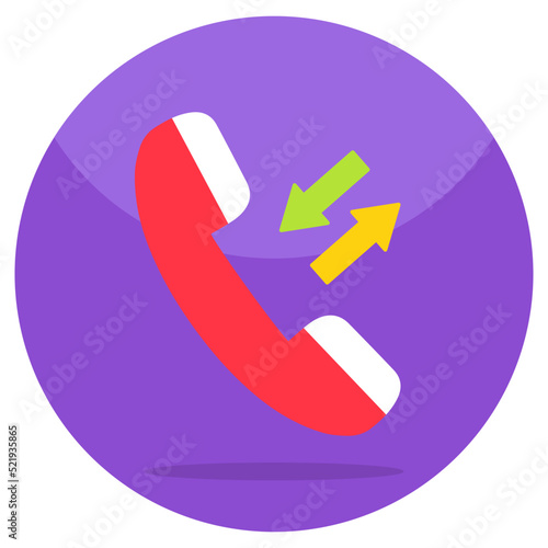 Receiver with two way arrows, concept of call diversion