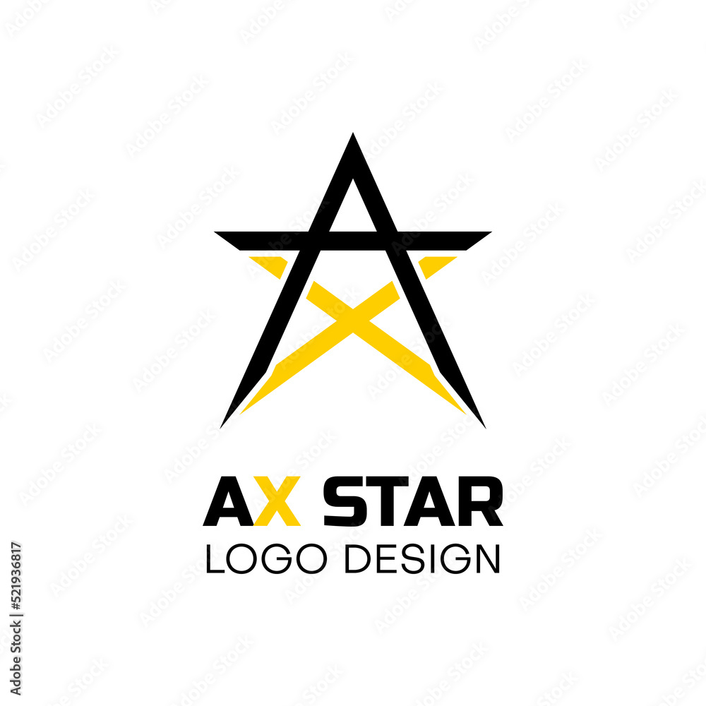 Fototapeta premium as star logo design in black and yellow color. vector illustration
