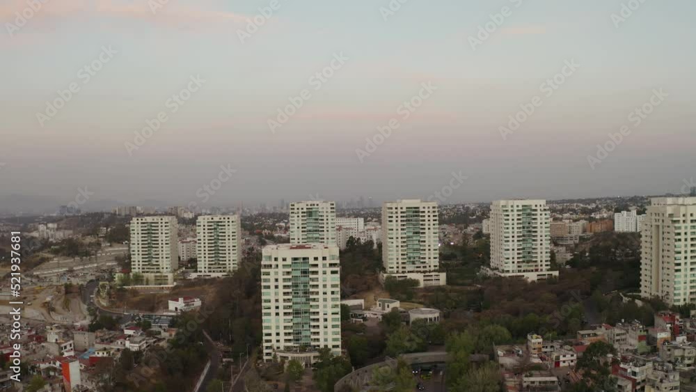 Residential Skyscraper Buildings in La Enramada City, Mexico - Aerial Residential Skyscraper Buildings in La Enramada City, Mexico - Aerial