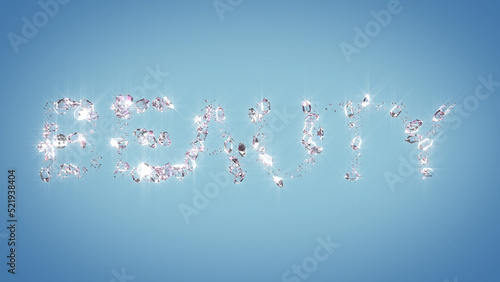 Fototapeta Naklejka Na Ścianę i Meble -  beauty - diamond text on light blue background - abstract 3D rendering