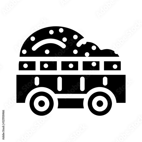 apple wagon delivery glyph icon vector. apple wagon delivery sign. isolated symbol illustration photo